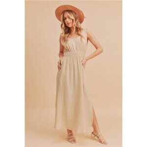 nwt Aemi + Co Side Slit Round Neck Sleeveless Tank Dress